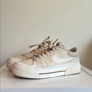 Nike Beige Legacy Court Lift Sneakers